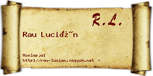 Rau Lucián névjegykártya